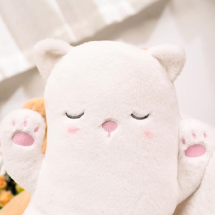 Lovely Cat Plushie Pillow Long Huggable Cute Stuffed Animal Toy for Children