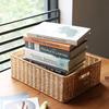 Nordic Style Rattan Weave Desktop Storage Basket for Living Room Coffee Table