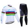 Men Women Cycling Long Sleeve Jersey Bib Shorts Set Winter Thermal Riding Outfit Mountain Bike Road