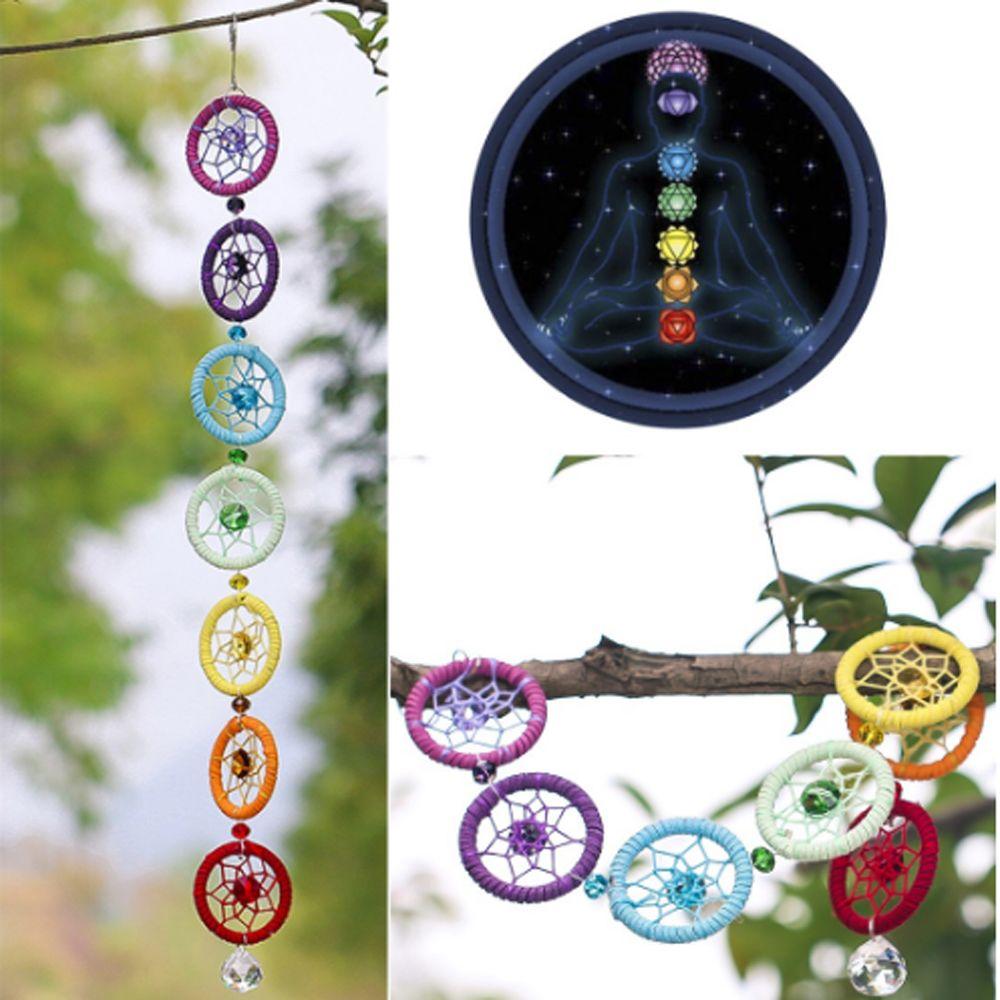 

Горячая распродажа настенная подвеска красивая йога автомобильные украшения красочная маленькая петля чакра муладхара ловец снов