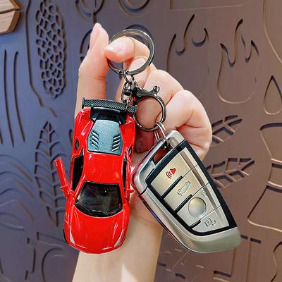 Auto-Schlüsselring, kreative Simulation, Mini-Sportwagen, Schlüsselanhänger, Schlüsselanhänger, kreative Ornamente, Cartoon-Schultasche, Auto-Anhänger