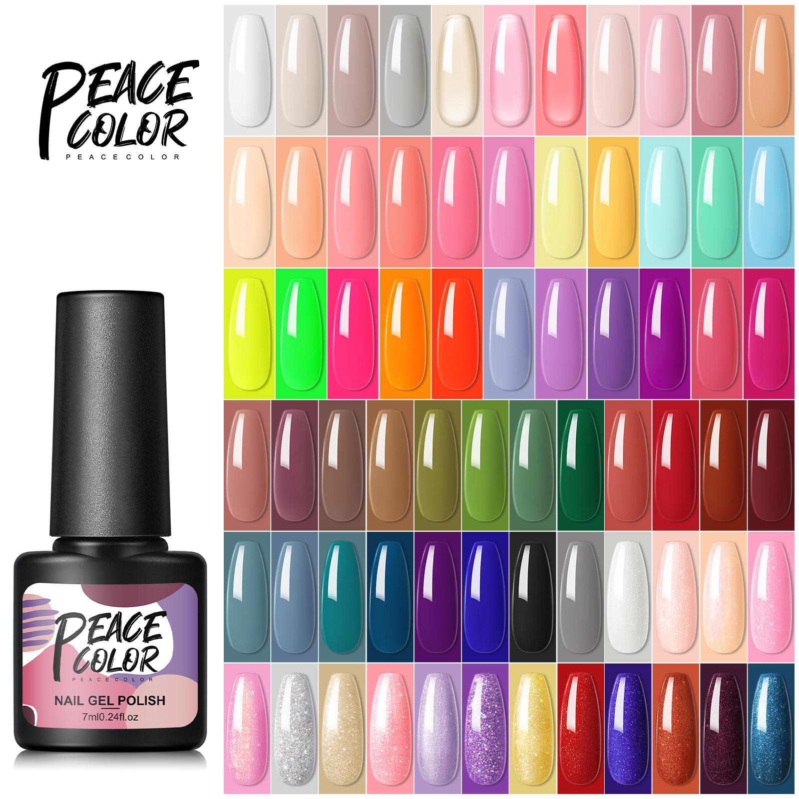 

Peacecolor Colorful Gel Nail Polish 7ML Hybrid UV Gel Varnish Semi Permanent Nail Art Design Soak Off for Nail Art Starter