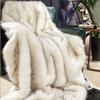 Faux Fur Throw Blanket Luxury Decorative Sofa Blankets Thick Warm Fur Blanket Soft Fluffy Plaid Throws For Bed King Size