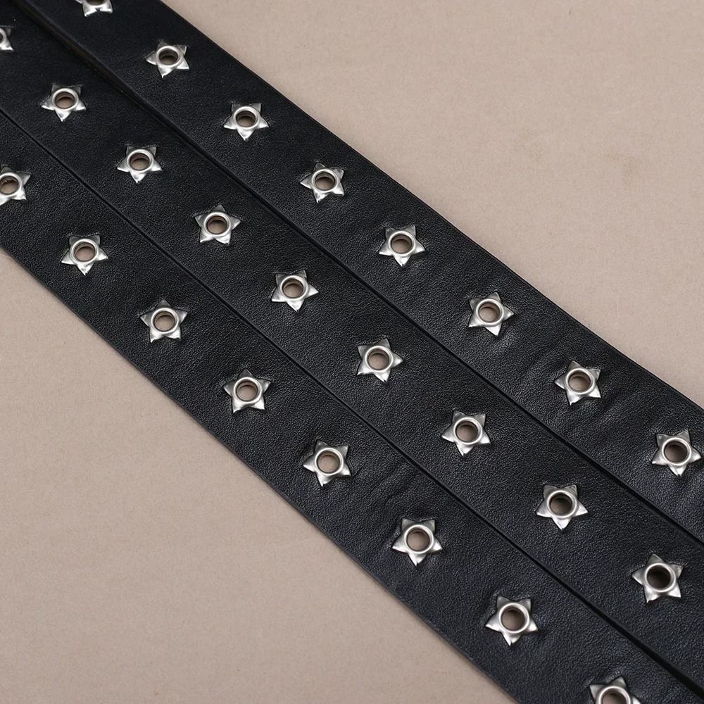 Adjustable Star Waistband PU Leather Women Waist Belt Casual Rivet Belt  Pants Decor