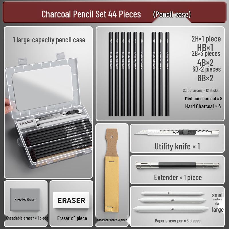Professional Sketch & Charcoal Pencil Set for Students & Beginners