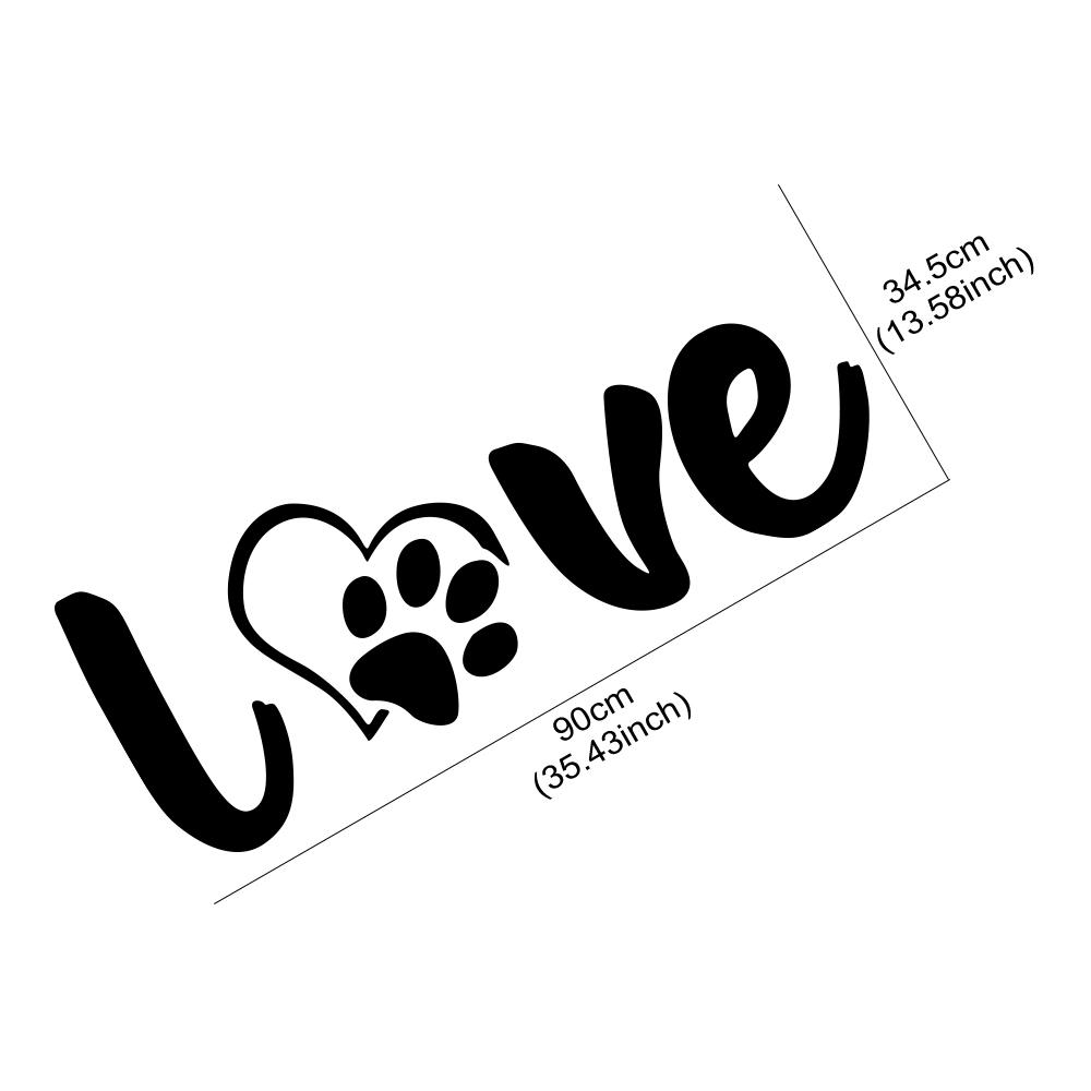 Paw Love Dog Footprint Graphic Car Sticker Creative Auto Body Decoration Vinyl Decal Accessories For Car Truck Off-road SUV Van