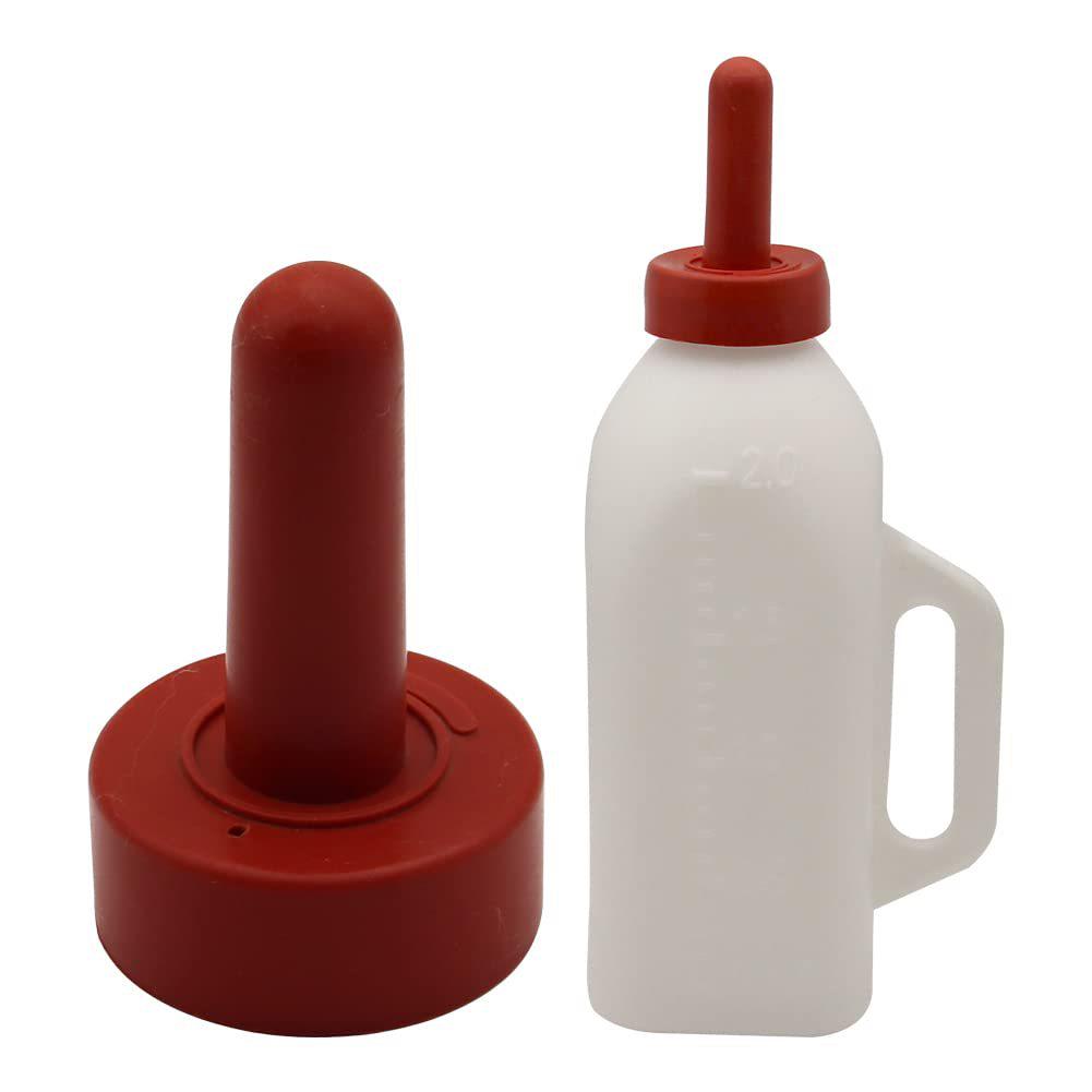

2-Liter Calf Feeding Bottle with Vertical Handheld Design and Thickened Nipple for Animal Milk 1x 2-liter milk bottle