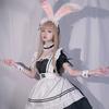 White Furry Headdress Cat Ears Hair Clip One Pair Barrettes with Headband