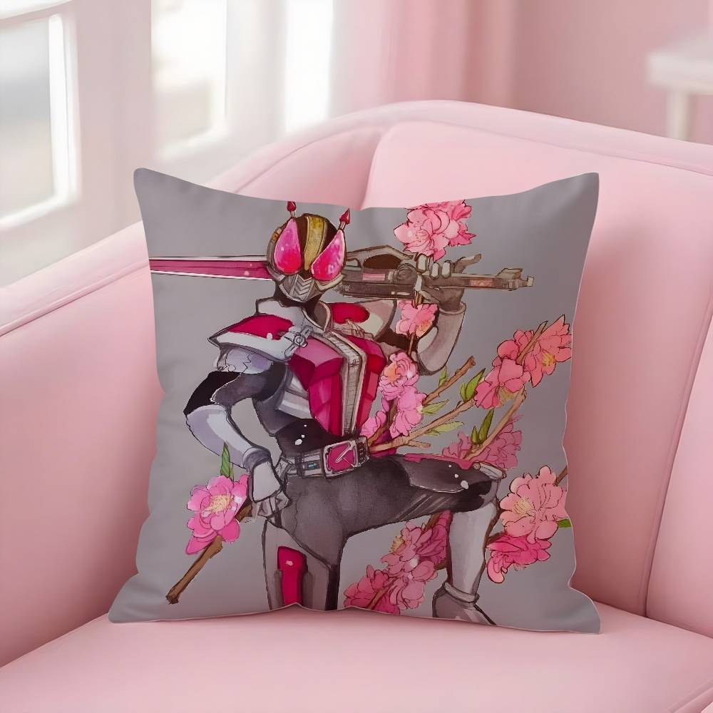 Hot-blooded Anime K-Kamen RiderS Pillow Case Soft Plush Fabric Double Sided Print Decorative Home Living Room Gift Cushion Cover