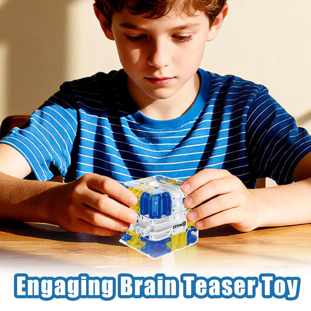 Cubo Mágico Laberinto 3D Juguetes Fidget Cubo de Inteligencia Rompecabezas Creativo Laberinto para Niños Pensamiento Lógico Anti Estrés Juguetes Educativos