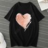 Love Heart Printed T Shirt for Women Fashion Short Sleeve Tops Summer Casual FeUnisex Clothing Street Trend Loose Tee Shirts Tops