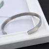 Fashion Simple C- Shaped Open Bracelet 5mm 155mm Stainless Steel Glossy Bracelet