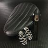 Black Motorcycle Roll Leather Solo Seat & Spring + Saddle Bracket Universal For Harley Sportster 883 XL Chopper