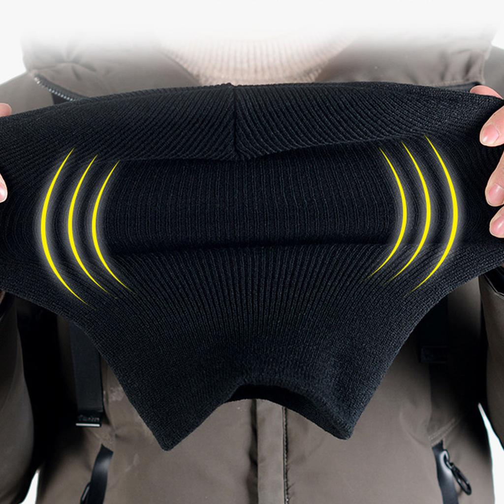 3 Otwory Pełna Osłona Twarzy Wełniana Dzianinowa Osłona Głowy Zimowa Czapka Narciarska Nakrycie Głowy Czarna