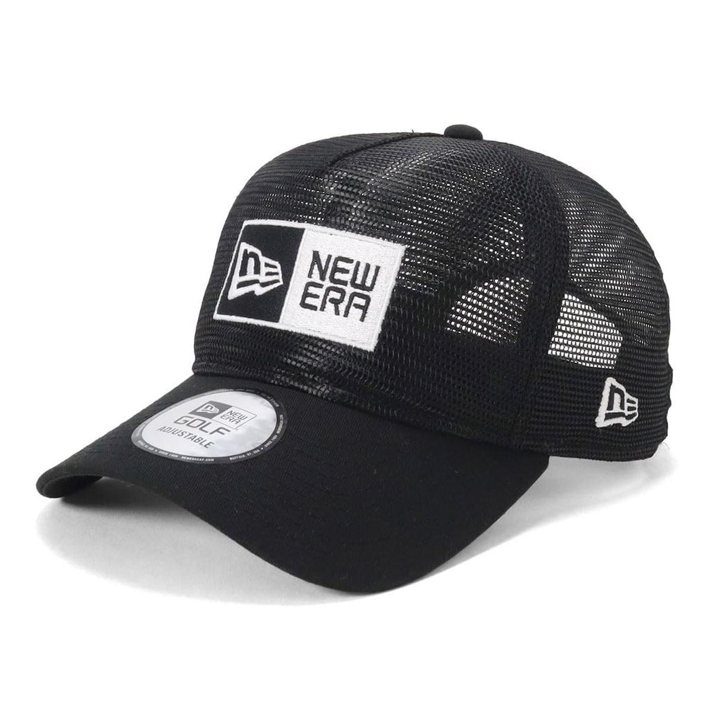 New Era Golf 9Forty Meshed Up Box Logo Exclusive to Free Shipping A-Frame Cap, Black, ONSPOTZ,