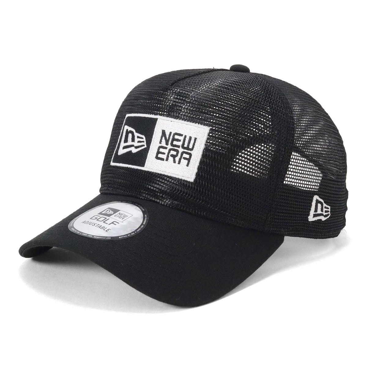 

New Era Golf 9Forty Meshed Up Box Logo Exclusive to Free Shipping A-Frame Cap, Black, ONSPOTZ,