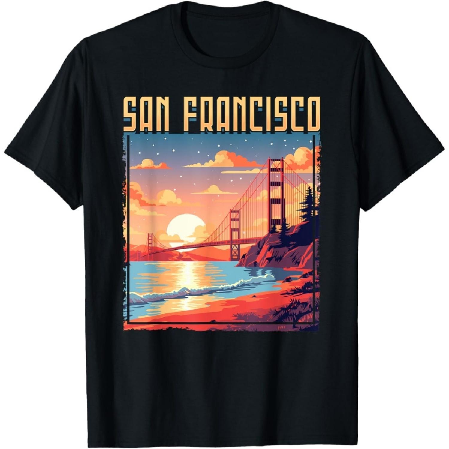 San Francisco California Golden Gate Bridge Vacation T-Shirt(1) S