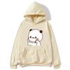 BuBu Panda’s Love Message To DuDu Bear Hoodie Kawaii Cartoon Graphic Sweatshirt Couple Clothes Men Women's Pullover