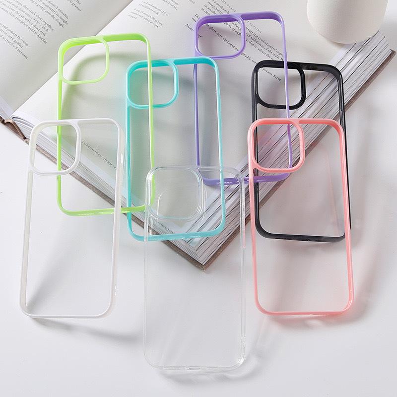 The Grooved Phone Case Is Suitable for 16 Resin Cream Gel Special Transparent Shell Apple 15 Color Edge Two-in-one 8
