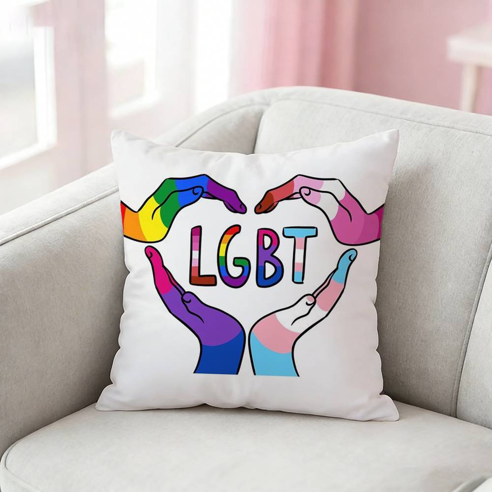 Gay Lesbian Lgbt Rainbows Pillow Case Cushion Cover Throw Pillow Case For Car Sofa