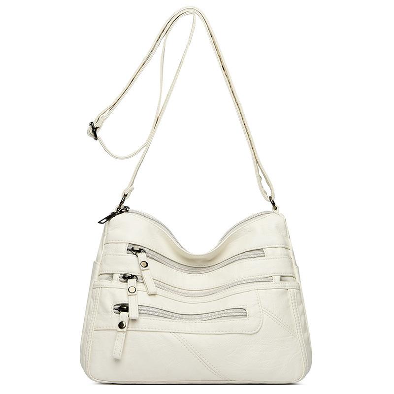 

Сумка для женщин пожилого возраста, женский рюкзак из мягкой кожи, большая вместимость, сумка-мессенджер через плечо, сумка для мамы на год белый