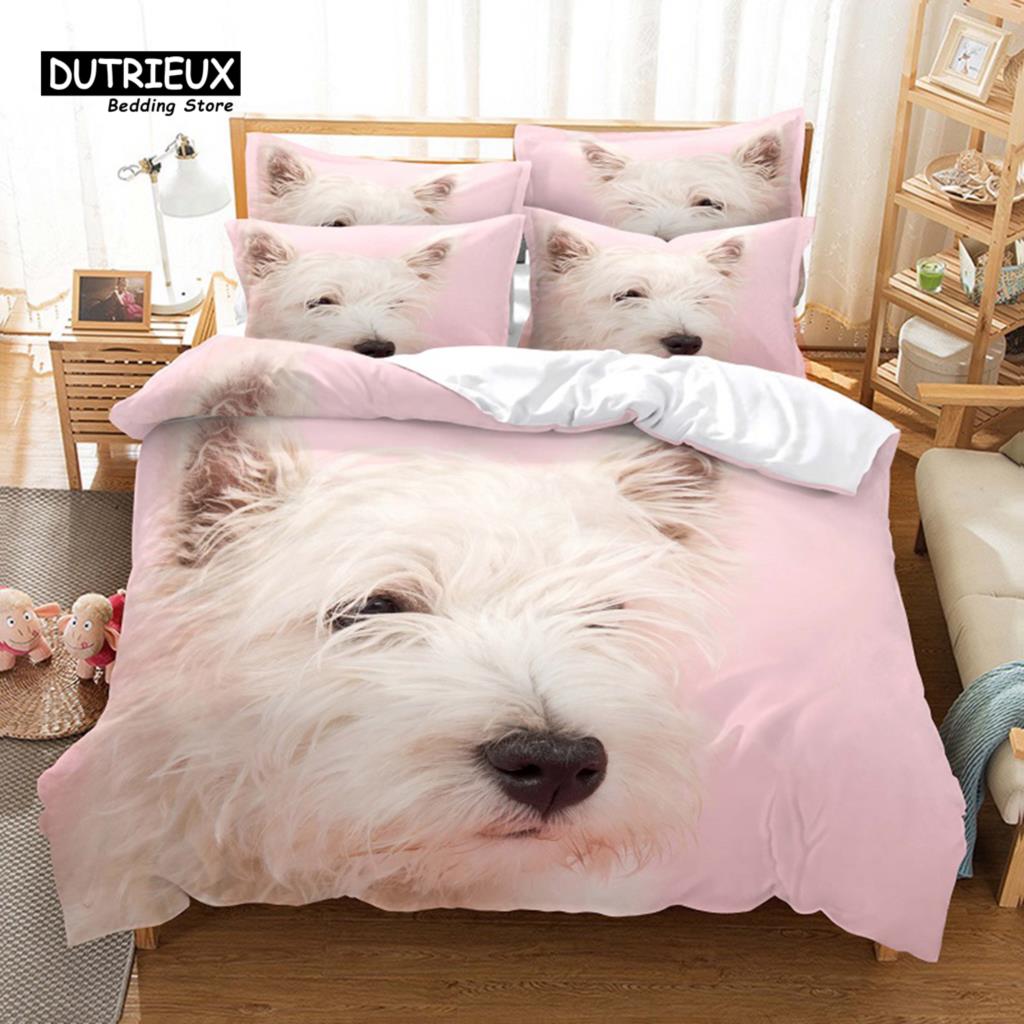 Siberian Husky Duvet Cover Set, Fashion Bedding Set, Soft Comfortable Breathable Duvet Cover, For Bedroom Guest Room Decor