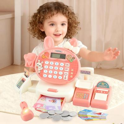 Simulation Supermarket Cash Register Set With Calculator Parent-child Interactive Play House Toy Kids Birthday Christmas Gifts
