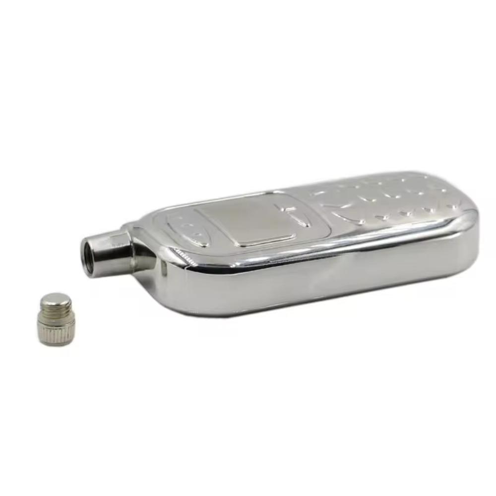 Stainless Steel Whisky Flagon 3oz Wine Bottle Drinkware Phone Shaped Hip Flask  Camping