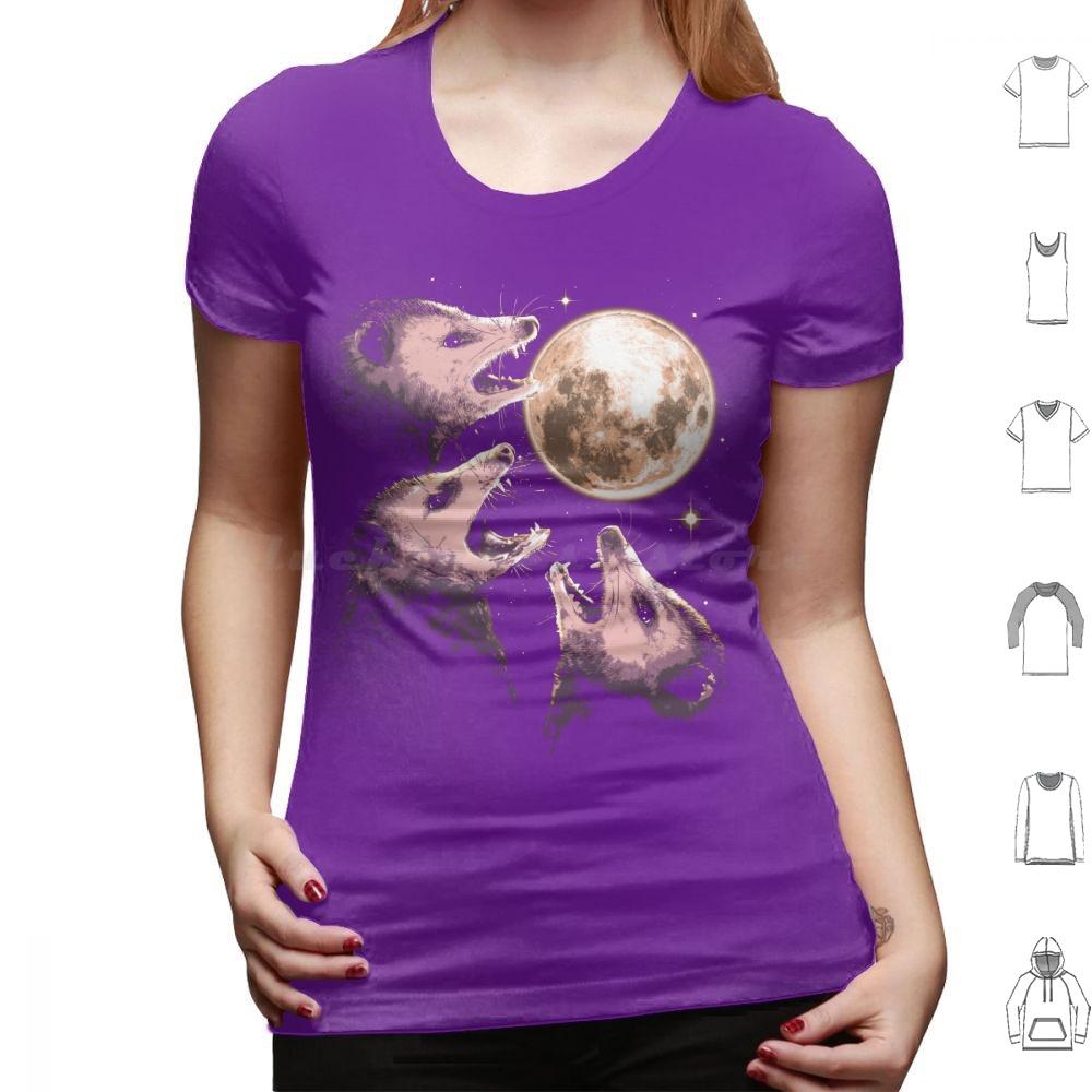 Three Opossums Howling At The Moon Funny Possum 3 Opossum T Shirt Big Size 100 Cotton Possum Opossum Raccoon Rodent Three