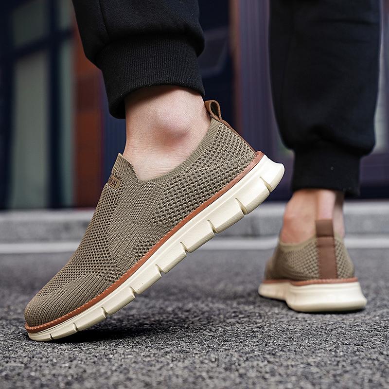 Flying woven surface breathable and lightweight sports shoes overalls men's shoes 48 casual shoes 47 fashion trend loafers large size
