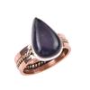 Natural Iolite Gemstone 925 Solid Sterling Silver Jewelry Two Tone Ring S.8 N1H41
