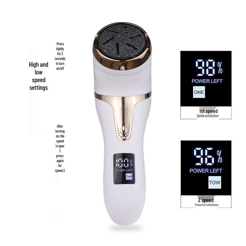 Rechargeable Waterproof Electric Foot Exfoliator with Digital Display