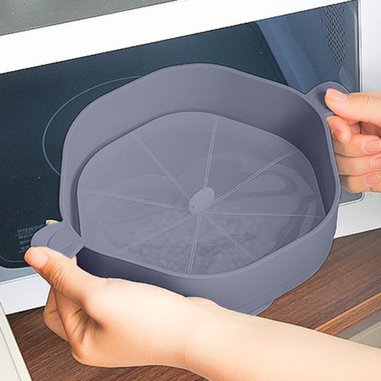 Silicone Microwave Popcorn Bowl with Lid Large Capacity Food Grade BPA Free Heat-Resistant Foldable Popcorn Maker Bucket Bowl
