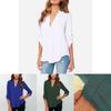 Stilvolles Damen Casual Langarm V-Ausschnitt T-Shirt Pullover Tunika Bluse Optionen