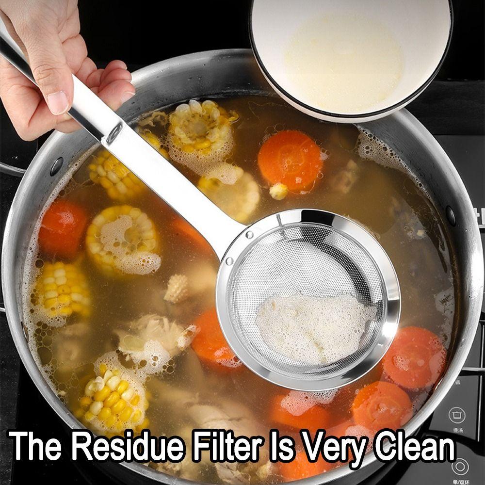 Reusable Stainless Steel Oil Skimmer Comfortable Handle Kitchen Strainer  Kitchen Utensils