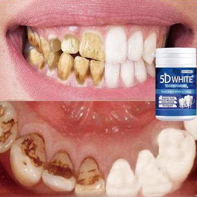 5D Bright White Tooth Powder, Deep Cleaning, Teeth Protection, Fresh Breath, Whitening Teeth