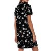 Women's Casual Fashion Stand Collar Floral Print Short Sleeve Dress
