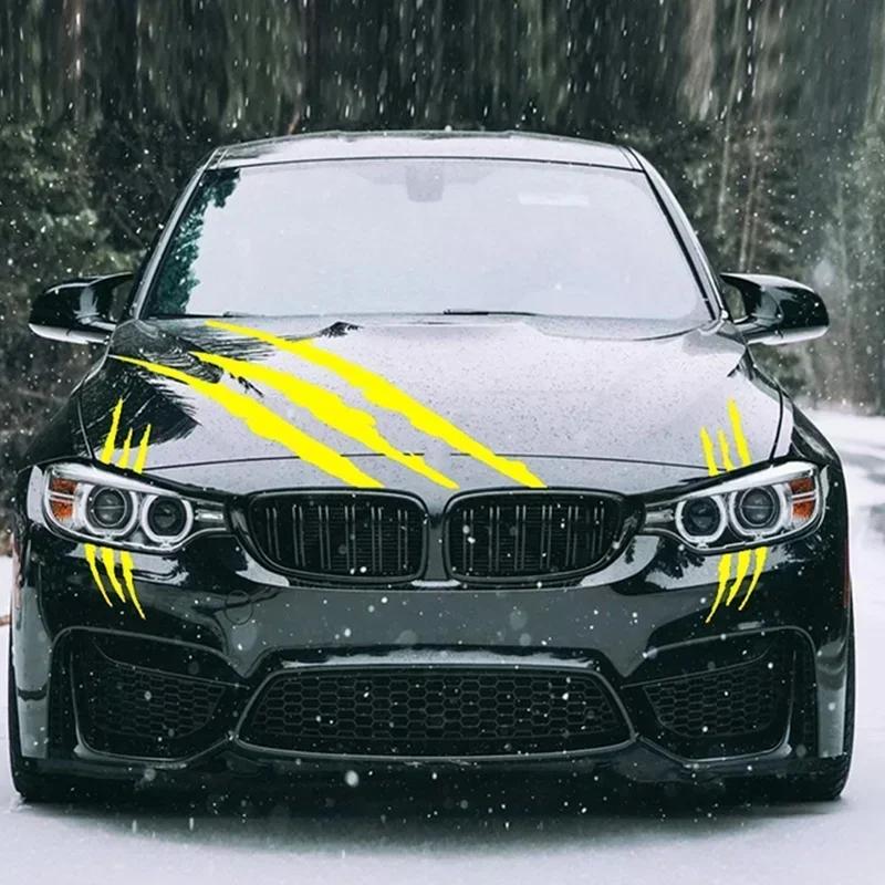 Monster Claw Car Sticker Scratch Stripe Mark Removable Waterproof Reflective Headlight Decal Auto Styling Decoration Accessory