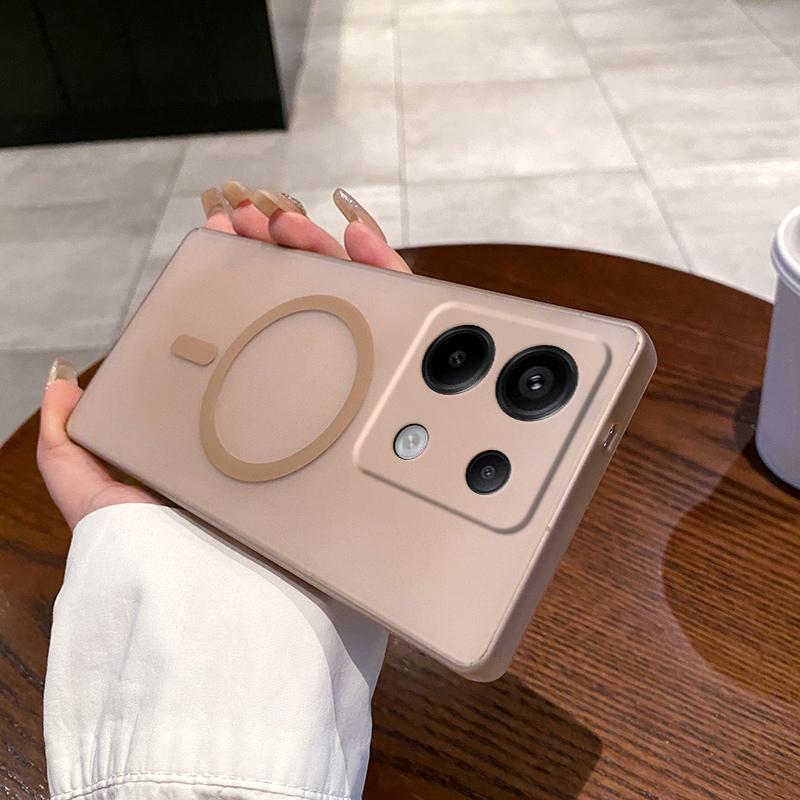 

For Xiaomi Redmi Note 13 Pro 5G/Poco X6 5G Case Compatible with MagSafe Precise Cutouts Matte PC Phone Cover Transparent White