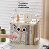 Foldable Book Box Student Dormitory Classroom Book Organizer Transparent Waterproof Book Organizing Storage Box Pouch