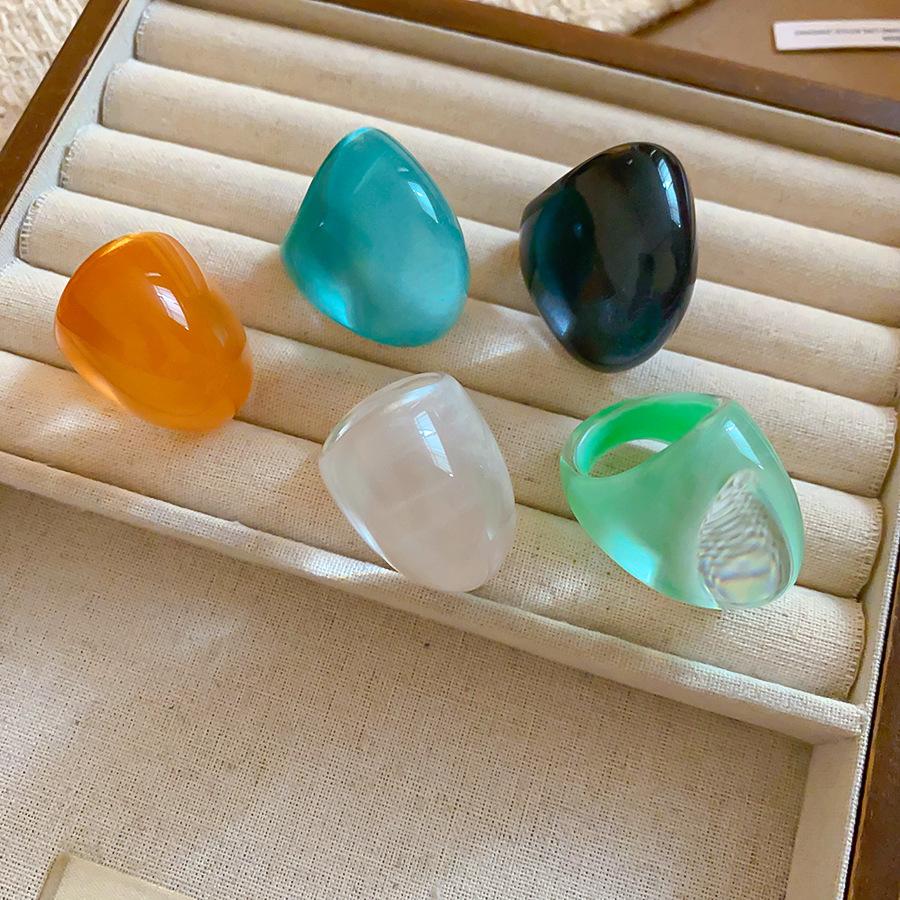2026 Korean Simple Acrylic Rings Vintage Ring For Women Big Kpop Finger Ring Girls Wide Punk Resin Ring Fashion Jewelry