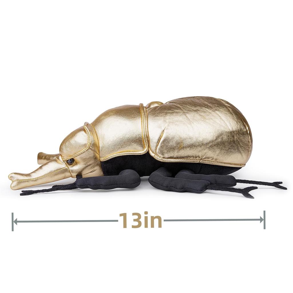 Lilizzhoumax Golden Rhinoceros Beetle Plush Animal Toy Soft Rhinoceros Beetle Stuffed Animal for Home Cute and Unique - 33cm, Kids, Decor,