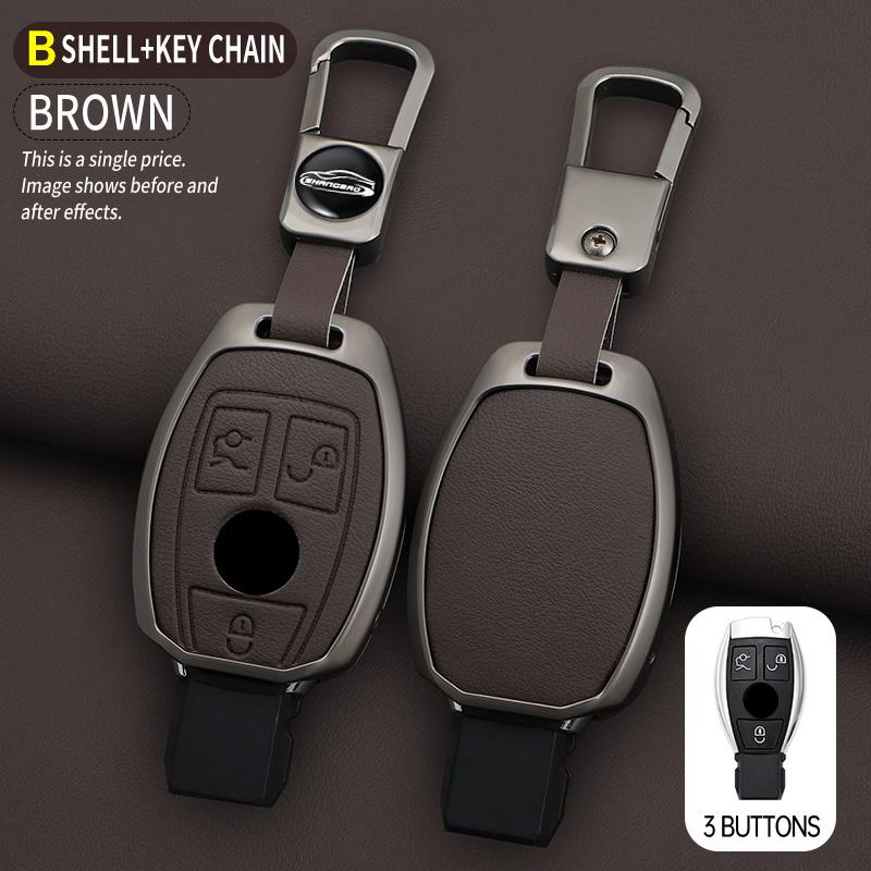Interior Mouldings Car Zinc Alloy Leather Key Case Cover For Mercedes-Benz AMG CLS300 CLS350 S63 CLS260 W218 W219 Protection Key