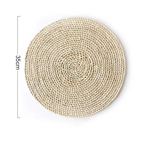 Creative Corn Fur Woven Table Mat Insulation Pot  Round Coaster Coffee Drink Tea Cup