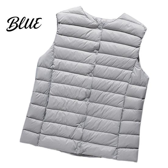 White Goose Down Coat Single-breasted Women Jacket Fall Winter Insulated Vest Sleeveless Padded Round Lightweight