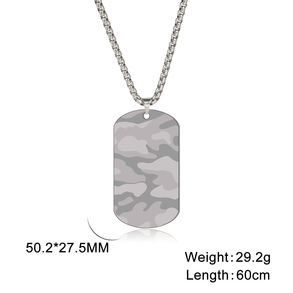 

Камуфляжное военное ожерелье-подвеска для мужчин из нержавеющей стали, хип-хоп украшение, цепочка-коробка, жетон, мужские ожерелья, модный подарок