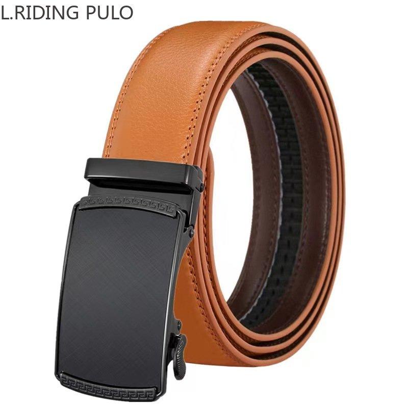 Business Casual Automatic Belt Twill Buckle Genuine Leather Belt Two-layer Cowhide Work Stick