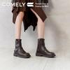 Comely Women's Western Style Fleece-Lined Platform Ankle Boots