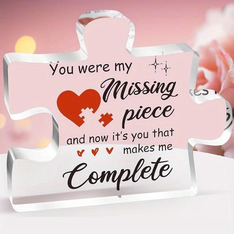 

Romantic Puzzle Plaque - Carved Acrylic Gift for Girlfriend s Special Occasions чистый