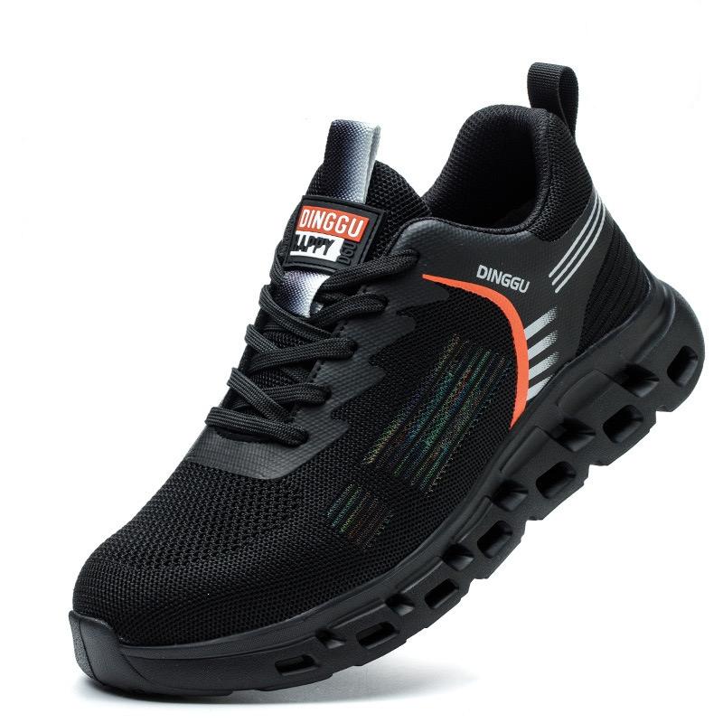 DEWBESTMen's lightweight work shoes protective anti-smash anti-puncture steel head safety wear-resistant construction site shoes
